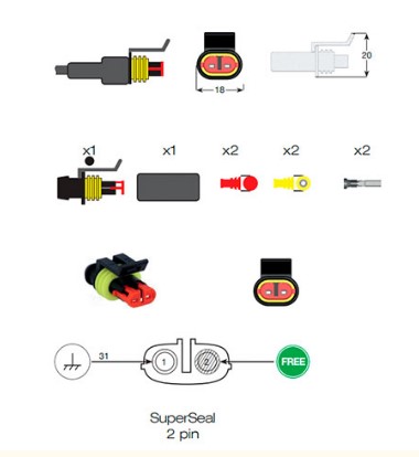 15-7002-044 БАЙОНЕТНОЕ СОЕДИНЕНИЕ SUPERSEAL 2PIN МАМА